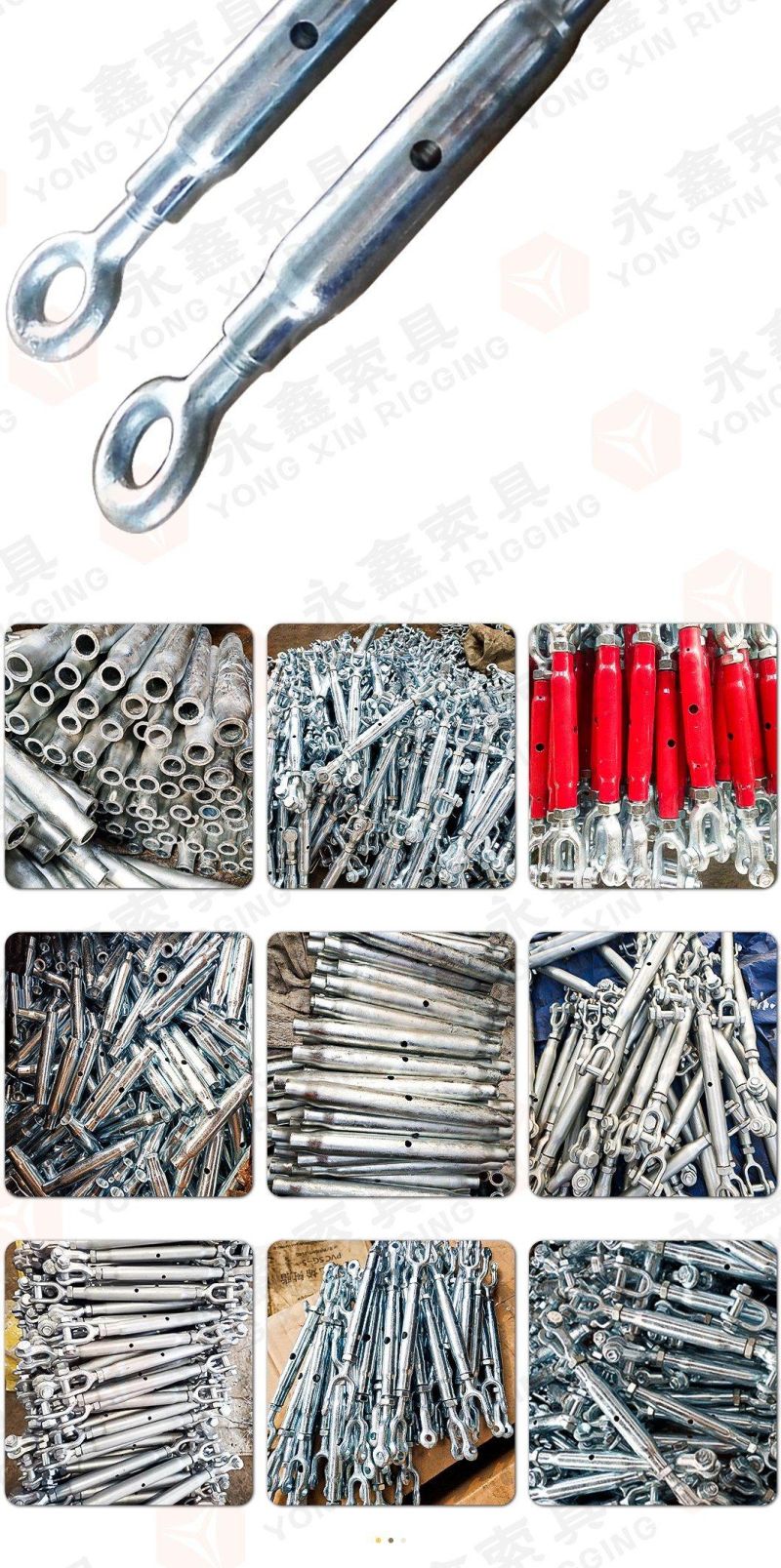 DIN1478 Wire Rope Turnbuckle Electric Galvanized Cable Turnbuckle with Eye and Eye Closed Body Pipe Tucrnbuckle