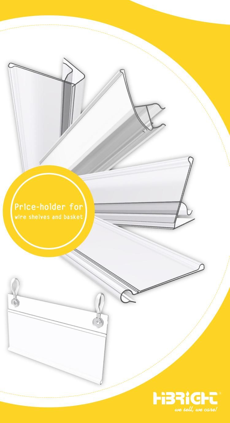 Supermarket Shelf Price Holder Price Tag for Glass