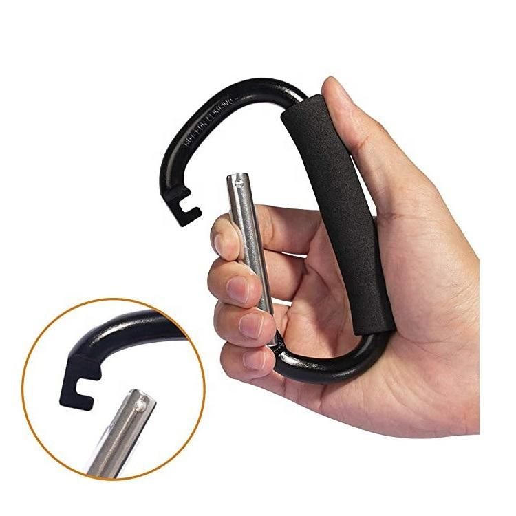 Large Aluminum D-Style Carabiner Carry Handle with Sponge for Shopping Bags