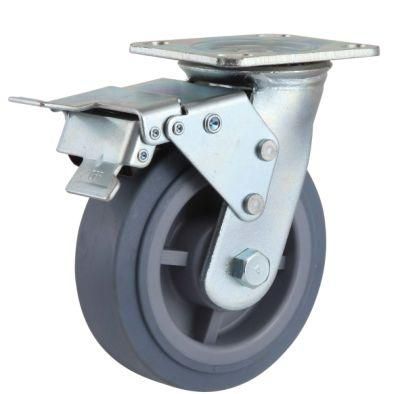 Heavy Duty Industrial TPR Casters Wheels Swivel Dual Brake