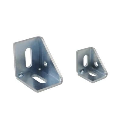 China Manufacturer 25X25 Steel Corner Bracket in Zinc Plated Used to Install The Panel for Aluminum Extrusion Profile 25 30 40 45