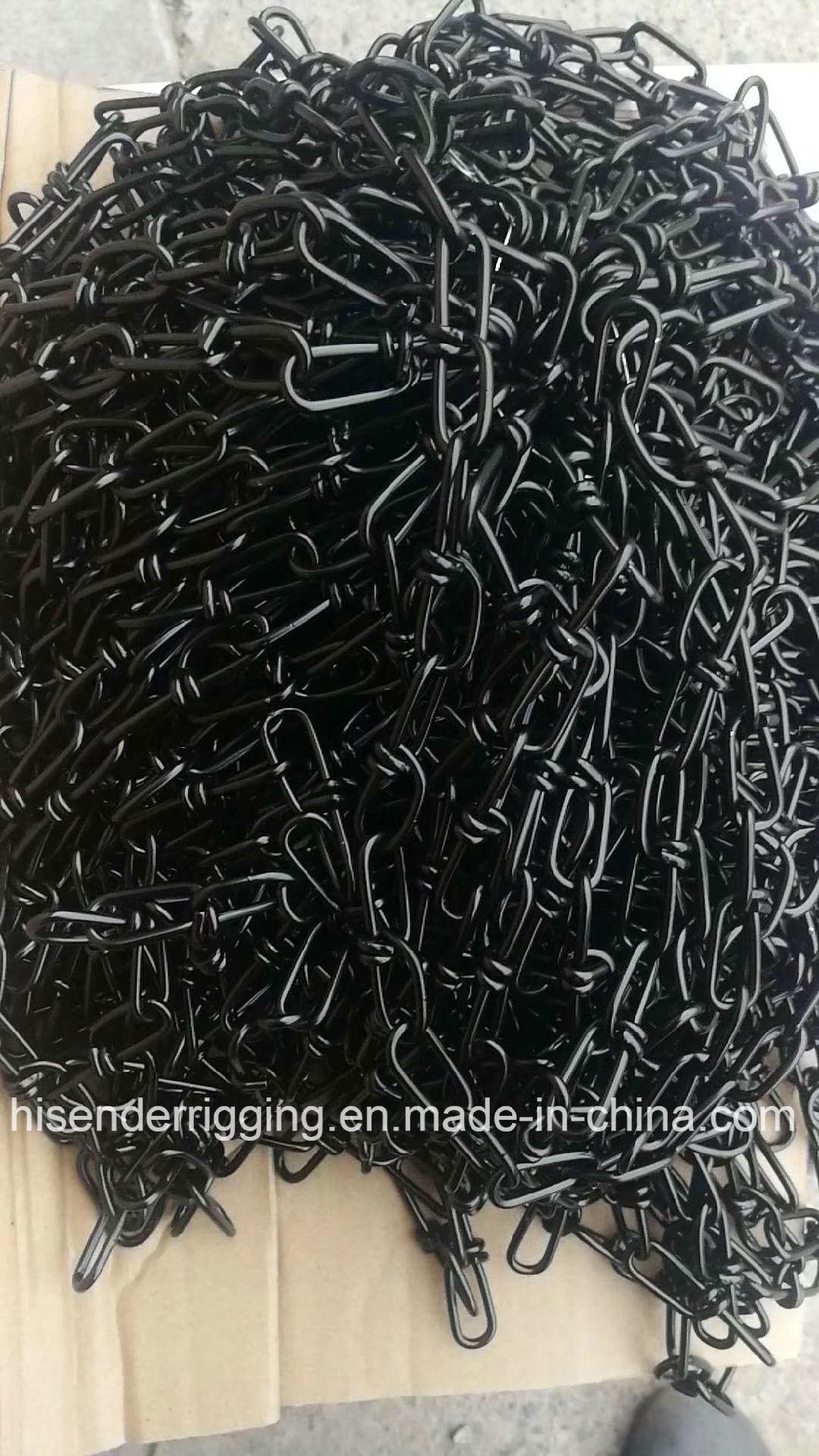 E. Galvanized White Zinc DIN5686 Double Loop Link Chain