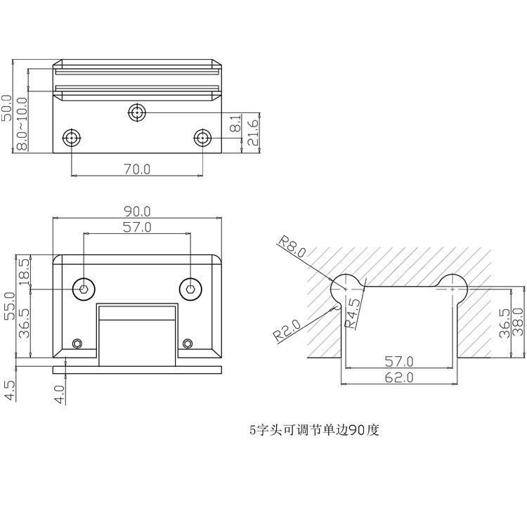 Shower Hardware Wall Mount Clamps