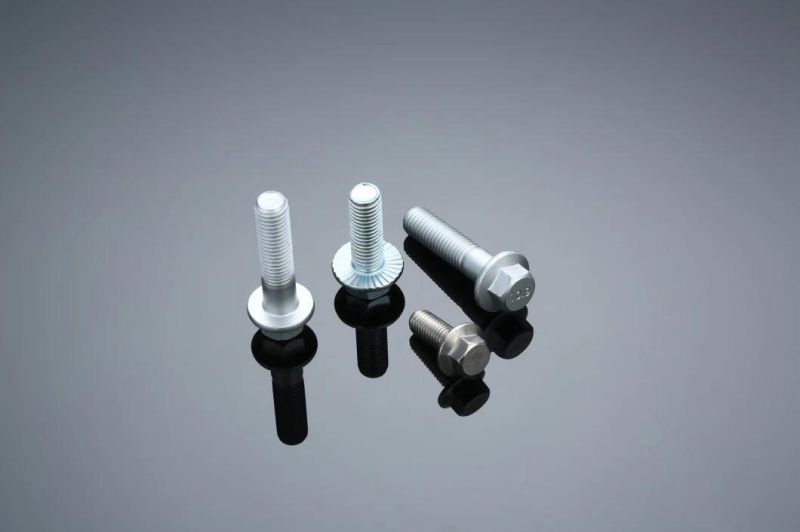 Hexagon Head Bolts with Cross Recessed, Customized No-Standard Hexagon Flange Bolts/Screws with Serrated/Carbon Steel Bolts