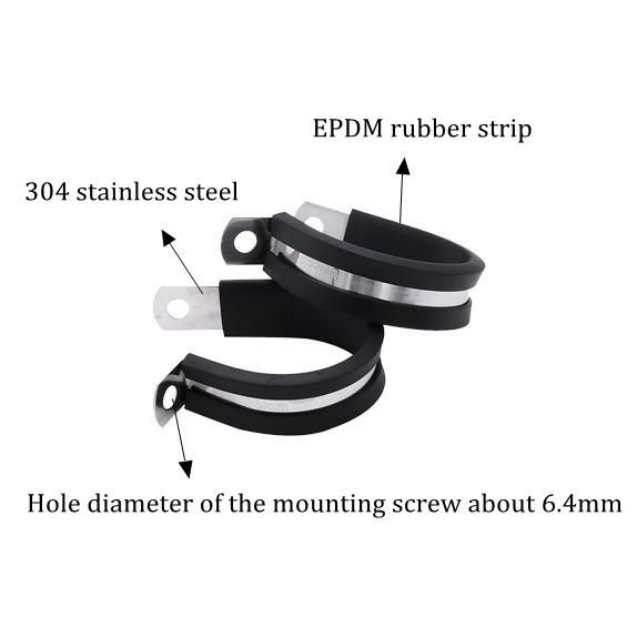 EPDM Rubber Lined R Hose Clamp Hanging Clamp with Rubber P-Clip