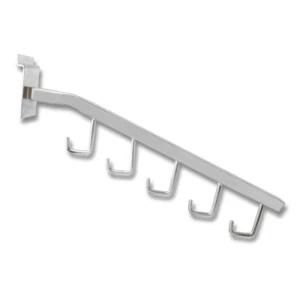 Wholesale Metal Slatwall Waterfall 5 Hook Handbag Display Hook for Supermarket