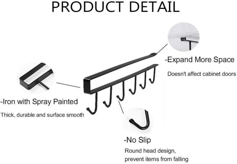 Cup Holder Under Cabinet Mug Hanger Hangers Under Shelf 6 Hook