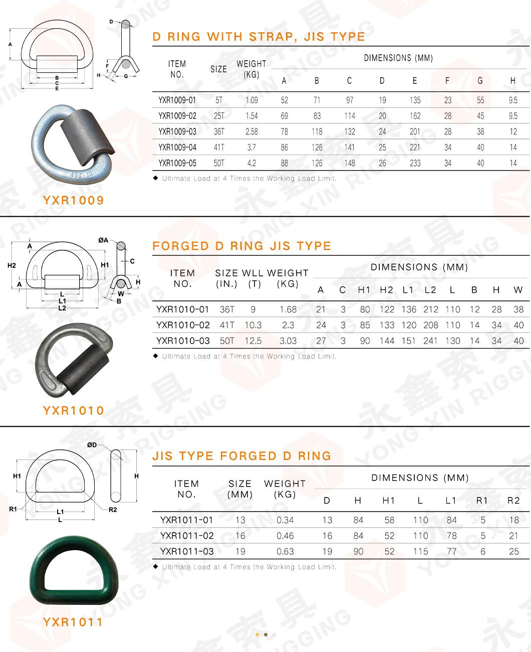 Heavy Duty Black Welded Alloy Steel D Ring Solid Metal Rings