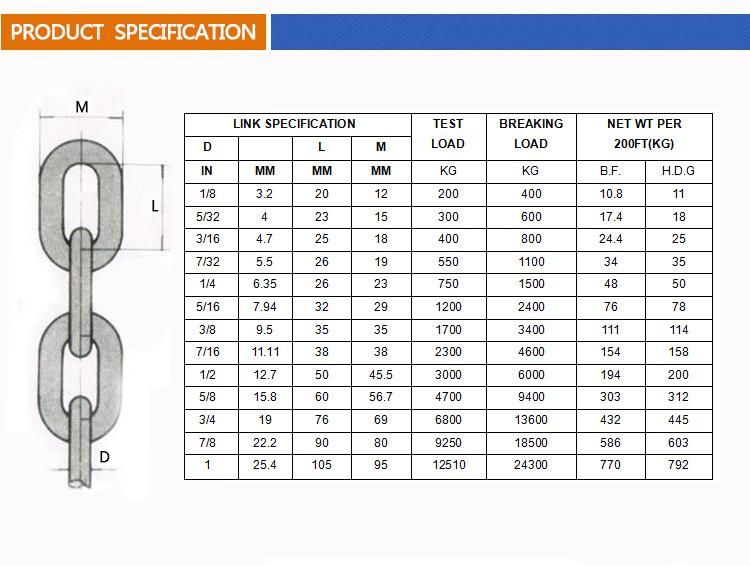 Galvanized Ordinary Metal Steel Medium Link Chain Manufacturers