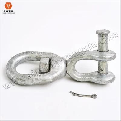 Hot Dipped Galvanized Forged G403 Chain Swivel Eye and Jaw Rigging Hardware Fittings Chain Link Ring Connector U. S. Type