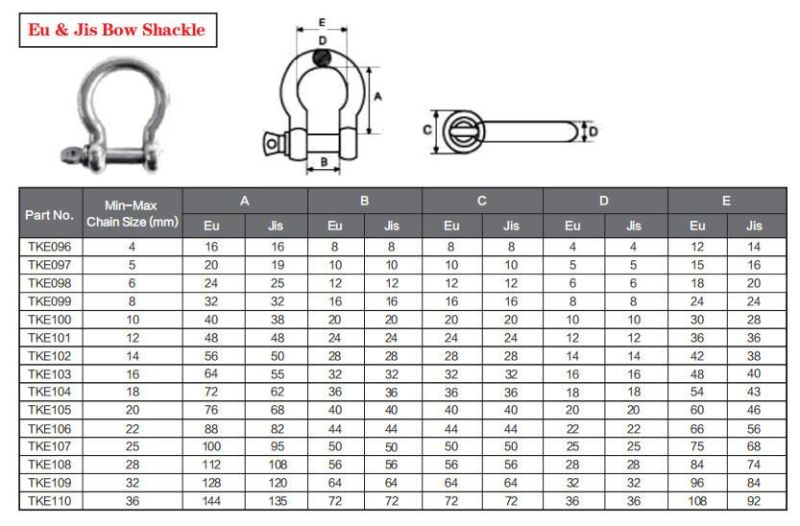 Rigging Hardware European Type Large Bow Shackle