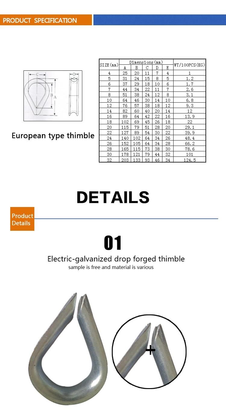Hardware Rigging European Type Commercial Thimble