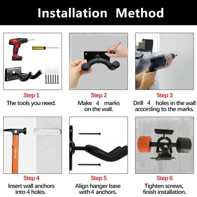 Skateboard Lognboard Hanger Wall Mount