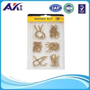 44PCS Assorted Cup Hooks &amp; Square Bend Screw Kit Picture Wall Art Clock Hardware Hanging