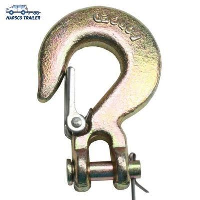 Trailer Safety Clevis Slip Hook with Latch - Fits 3/8&quot; Chain