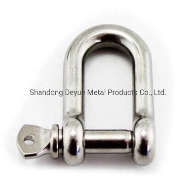 High Polished Stainless Steel AISI304/316 Safety Captive Screw Pin Long Dee Shackle