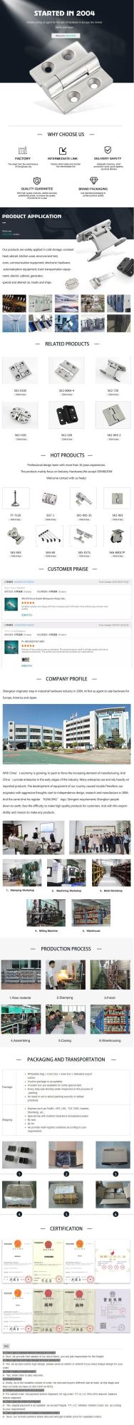 Sk2-039-1 Industrial Welded Concealed Cabinet Stainless Steel 304 Hinge