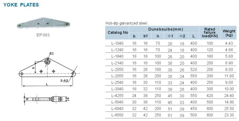 Yoke Plates Hot DIP Galvanized Steel