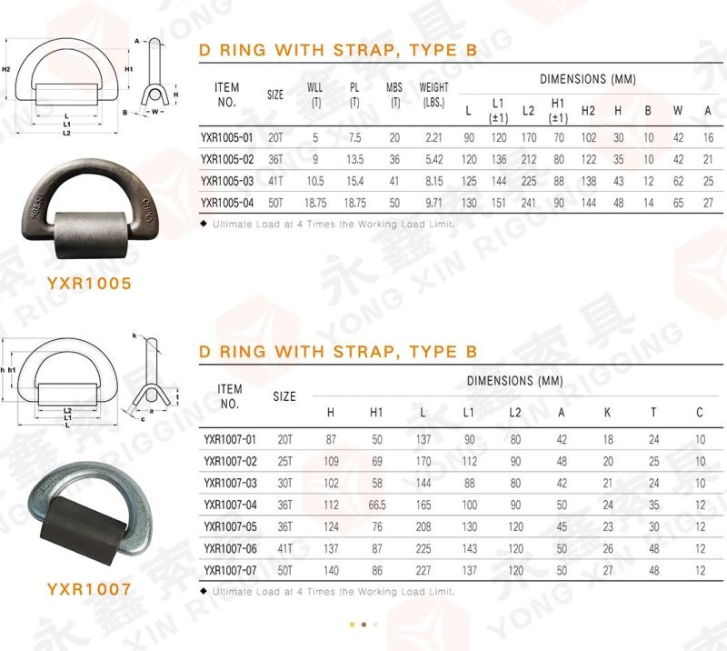 Chinese Manufacture High Quality Rigging Forged Hardware Stainless Steel on Pivoting D Link|Lashing D Ring