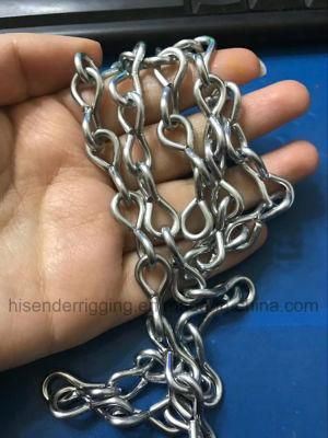E. Galvanized White Zinc DIN5686 Double Loop Link Chain