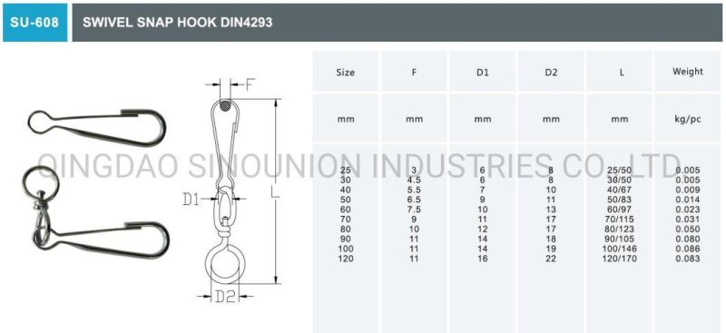 DIN4293 Snap Hook with Swivel