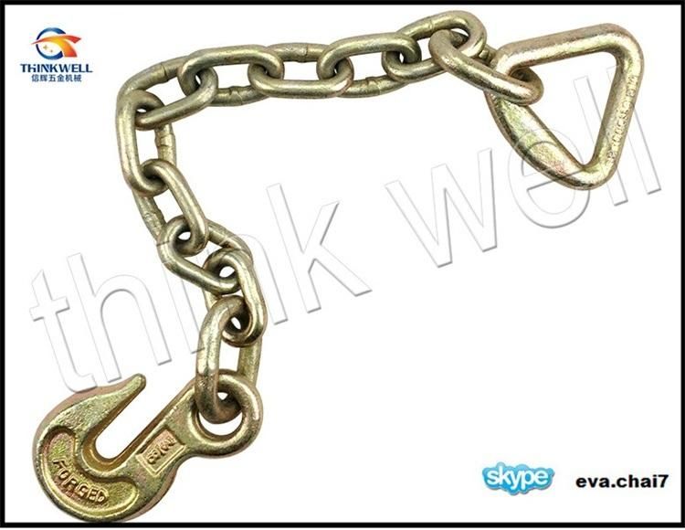Forged Yellow Galvanized Chain with Delta Ring and Hook