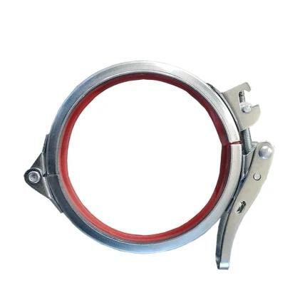 V Gasket Quick Lock Flange Pull Ring Clamp for Clip Duct / Flange Pipe
