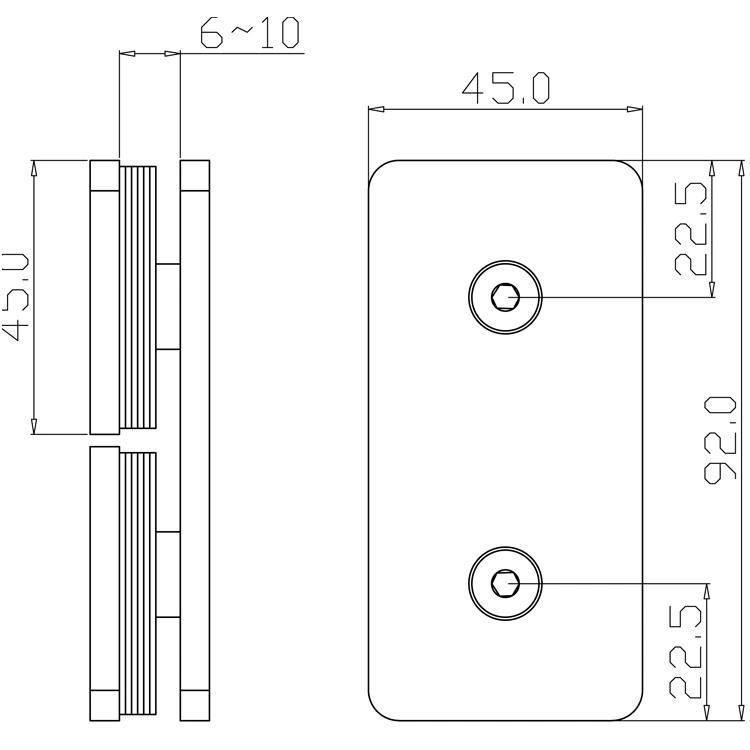 Matte Black 180 Degree Glass Panel Pivoting Transom Clip