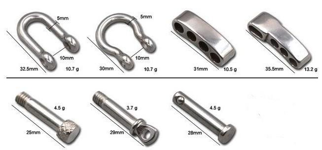 Adjustable Stainless Steel Shackle with Knurled Pin for Sporting