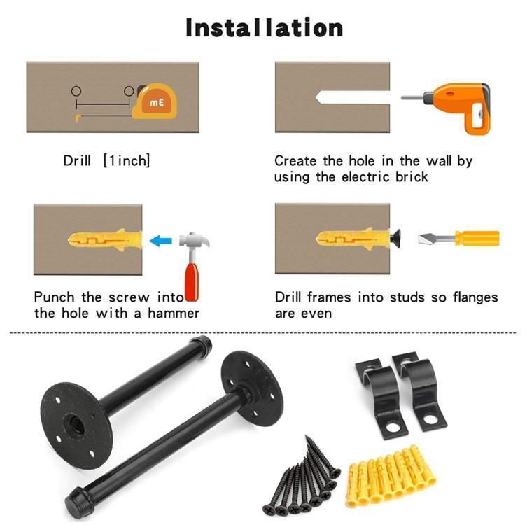 Shelf Brackets Industrial Shelf Pipe Floating Brackets