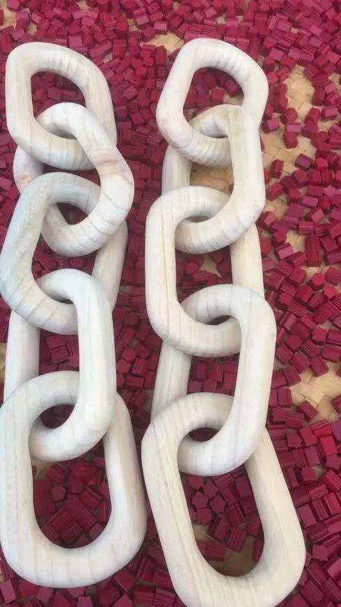 Decorative Object Linked/Home Interior Elegant Decoration Pieces Accessories Link Wooden Ornament/Link Decor Wooden Chain