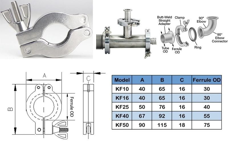Stainless Steel Vacuum Swing Double Pin Clamp