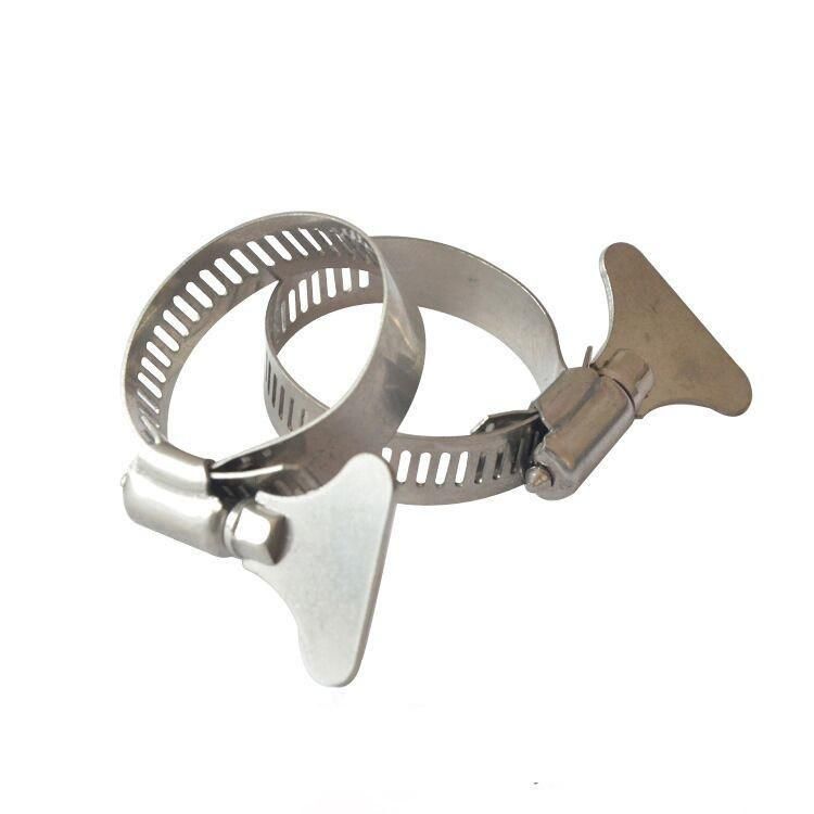 304 Stainless Steel Pipe Clamp with Handle Fix Gas Hose Clamp