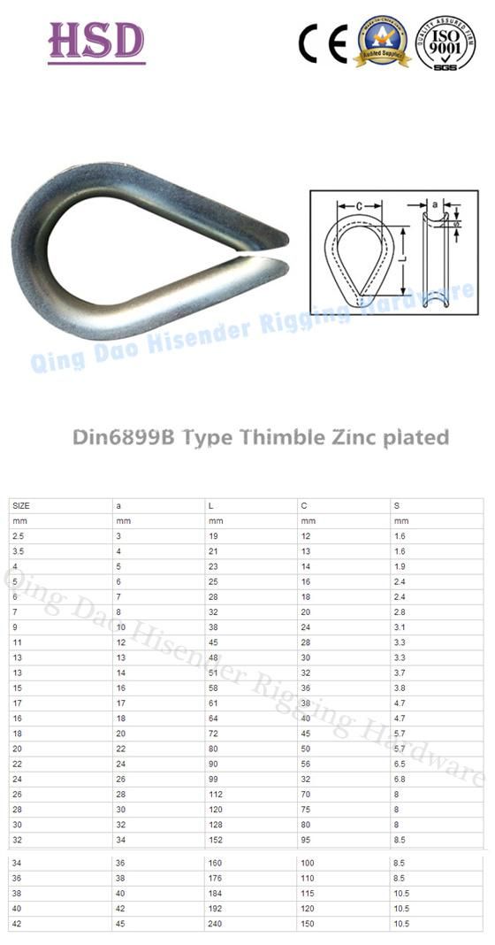 European Commercial Type Thimble for Rigging Hardware