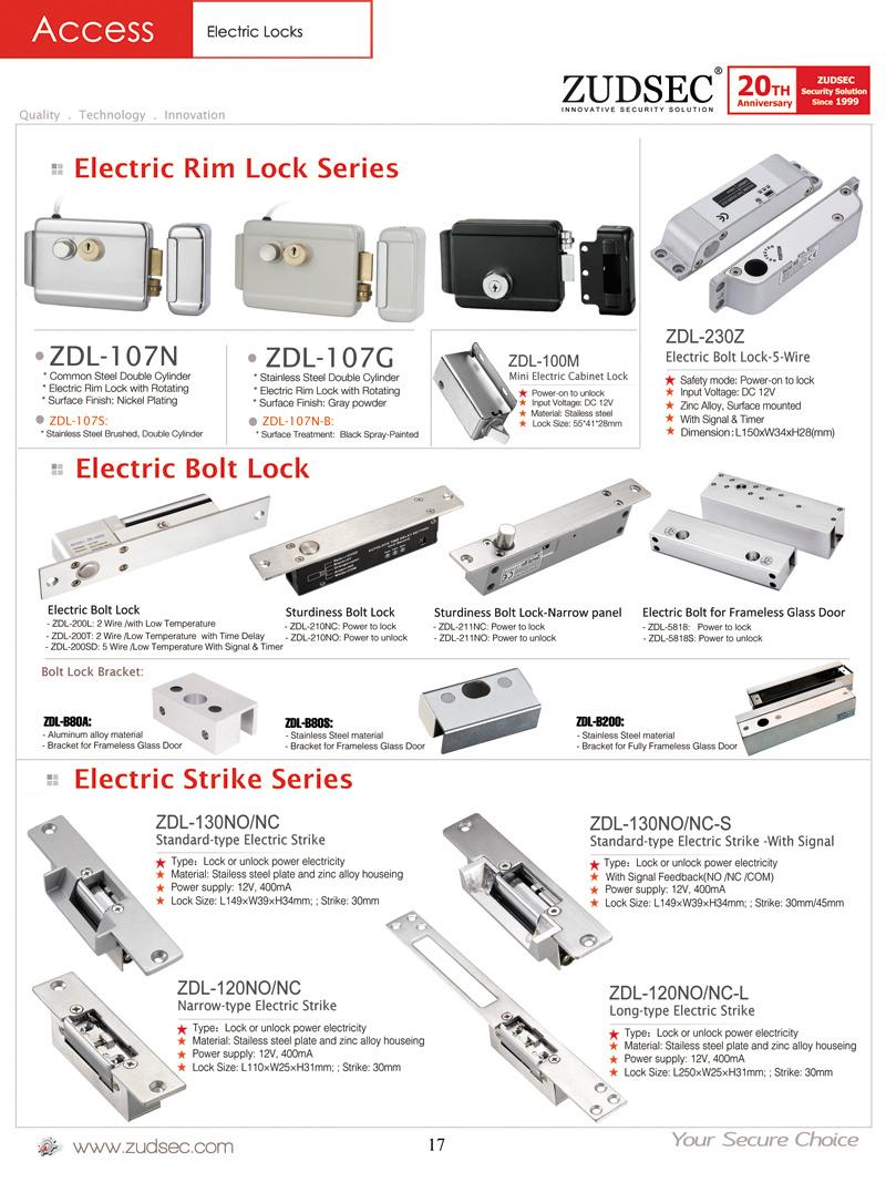 Sturdiness Electric Drop Bolt Lock with Mechanical Lock for Glass Door