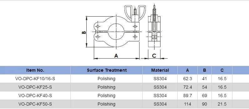 Stainless Steel Vacuum Clamp for Sanitary Grade