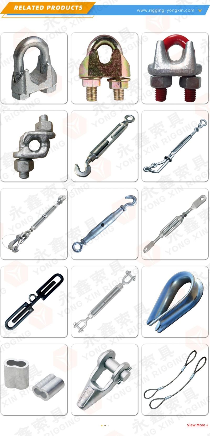 Rigging Hardware DIN Type Galvanized Adjustable Fasteners Malleable Casting DIN1142 Wire Rope Clip