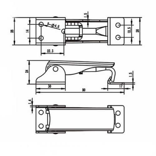 Stainless Steel Fastener Toggle Draw Latch