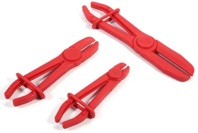 3PCS Flexible Hose Clamps Line Clamp Hose Pinch off Pliers Set, Plastic Flexible Hose Clamp Pliers Tool Set Brake Fuel Water Line Clamps Plier Kit Hands Tools