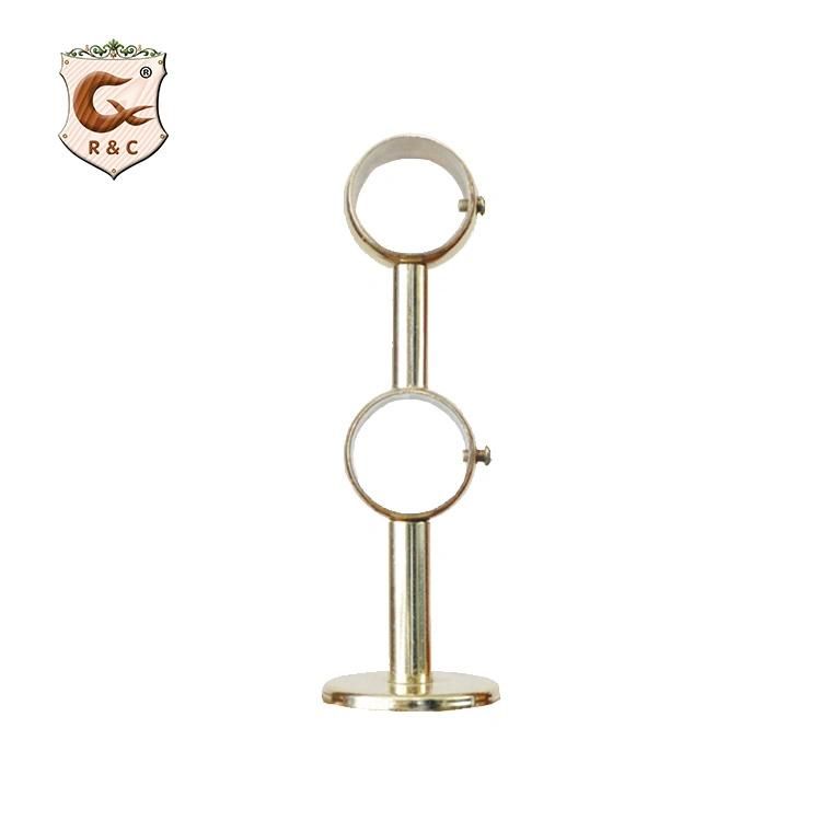Metal and Wooden Curtain Rod Wall Bracket