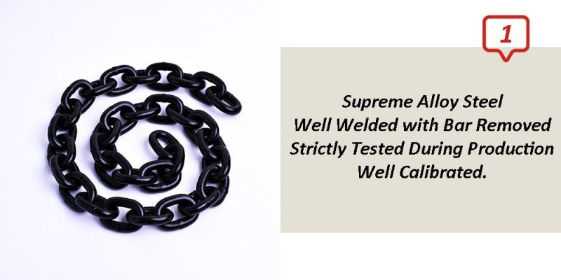 G80 Standard Chain Welded Lifting Chain Black Oil 12mm Chain