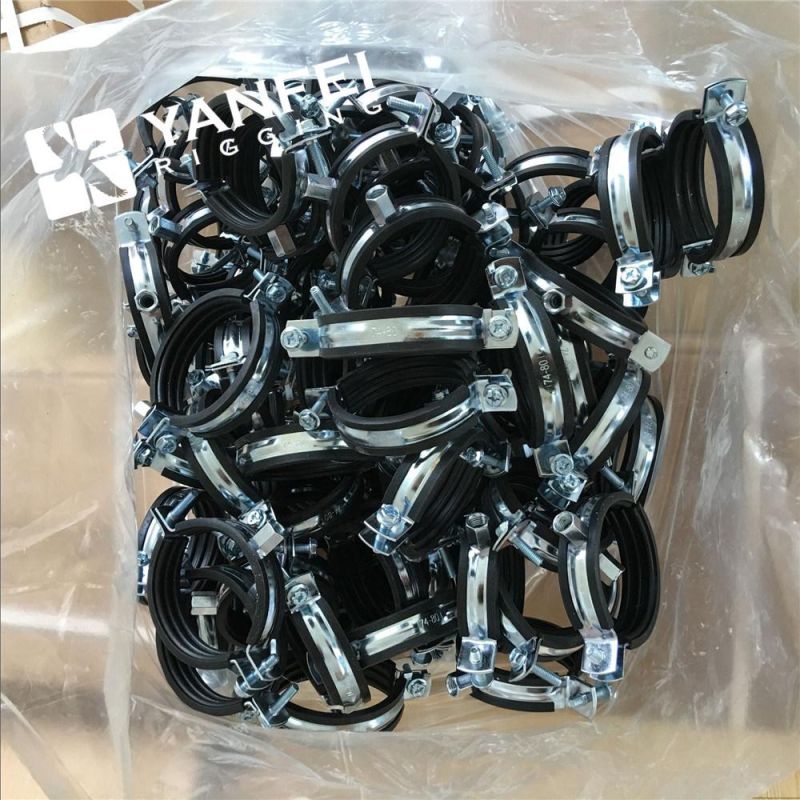 Zinc Plated Pipe Clamp with EPDM Rubber