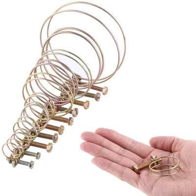 Double Wire Hose Clamp, Adjustable Hose Pipe Clamps with Screws Bolts Locking