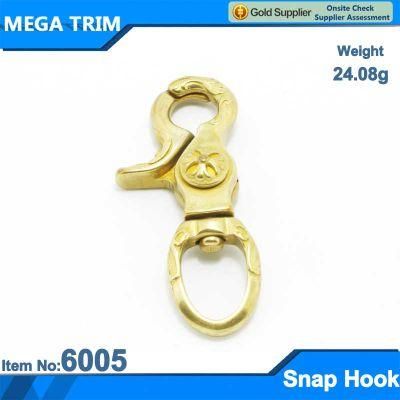 Light Gold Snap Hook with Flower Logo