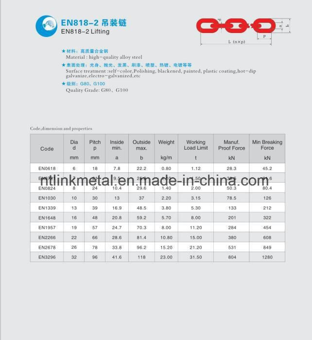 G80 Black Oxidised/Painted/Plastic Powder Coated Lifting Chain