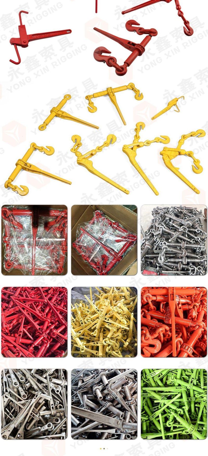 6mm Standard European Ratchet Type Load Binder with Wings Safety Pin Hook
