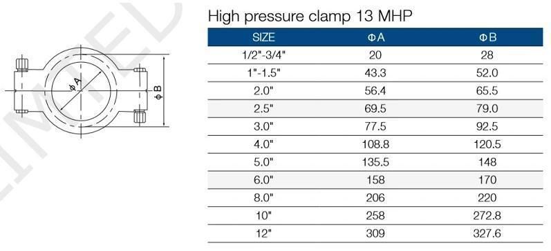 Stainless Steel 4inch High Pressure Clamp