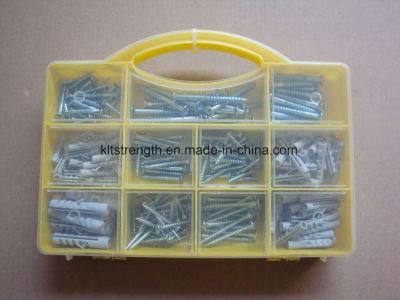 Household Hardware Assortment Kit with Screws and Plugs 259PCS