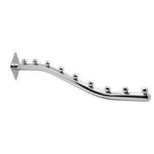 Metal Chrome 7 Beads Supermarket Display Hook to Wall Mounted