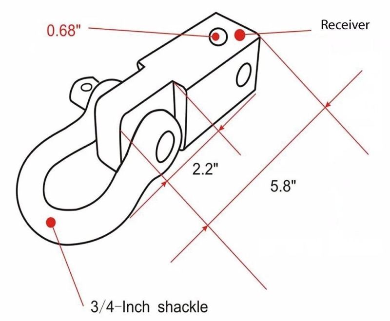 10t 4X4 Trailer Tow D Ring Shackle Hitch Receiver